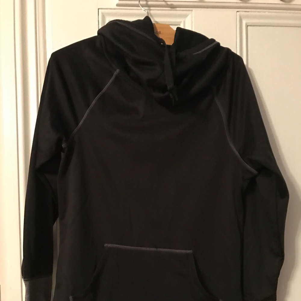 Black cowl neck hoodie pullover