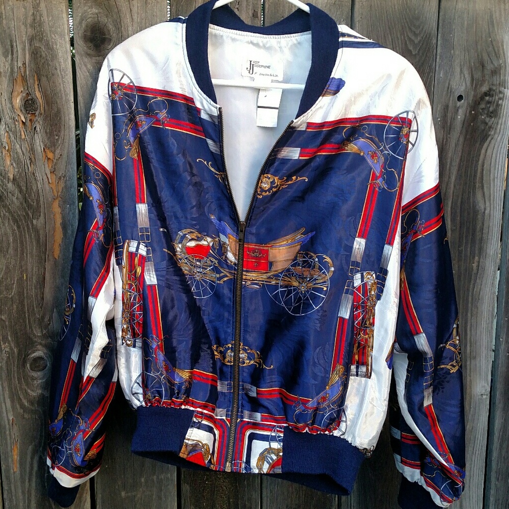 Vintage Printed Bomber Jacket