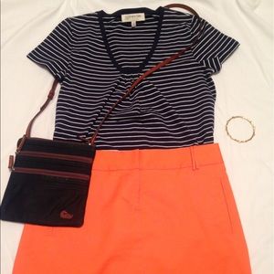 Jcrew orange mini skirt size 6