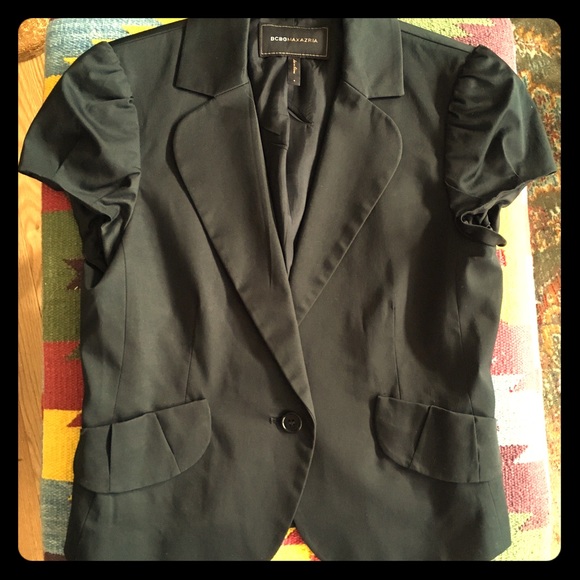 BCBGMaxAzaria Black Short-sleeve Blazer - Picture 1 of 6