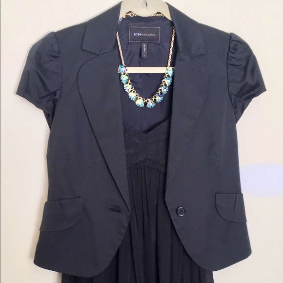 BCBGMaxAzaria Black Short-sleeve Blazer - Picture 2 of 6