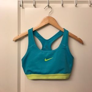 Teal and Lime Green Nike Sports Bra
