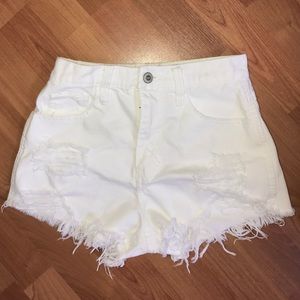 Hollister white high waist shorts