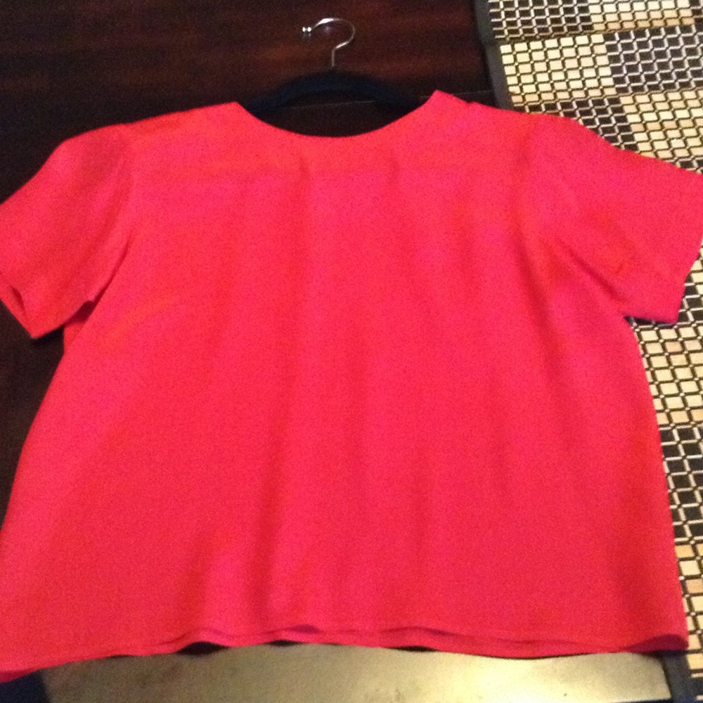 Anna and frank red silk blouse