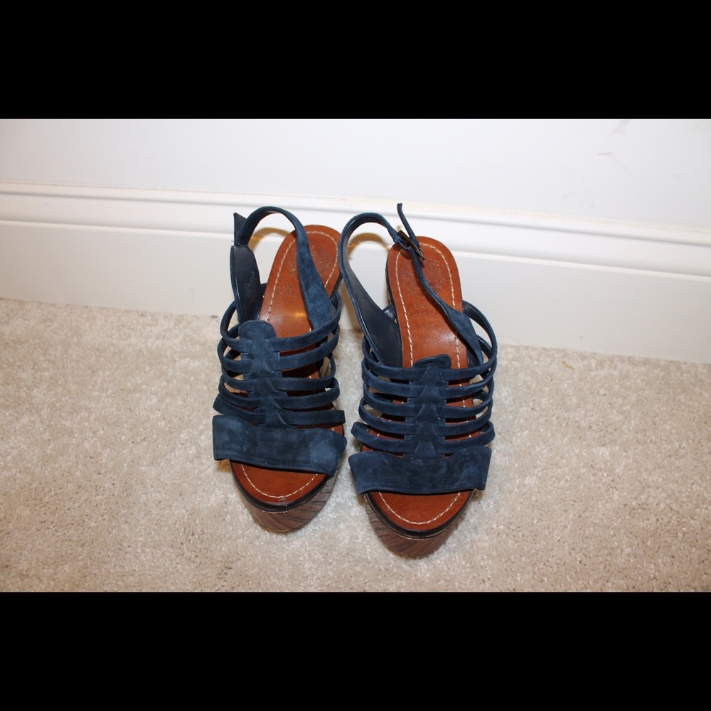 Vince Camuto Onia Open Toe Suede Wedge Sandal