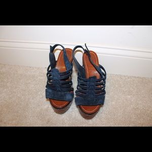 Vince Camuto Onia Open Toe Suede Wedge Sandal