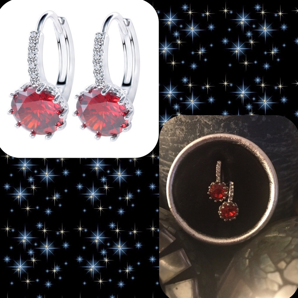 Beautiful Round CZ Leverback Earrings - Picture 3 of 5