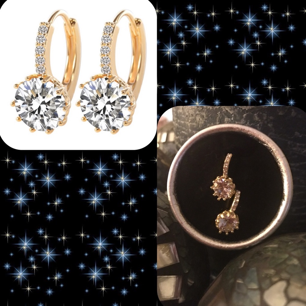 Beautiful Round CZ Leverback Earrings - Picture 5 of 5