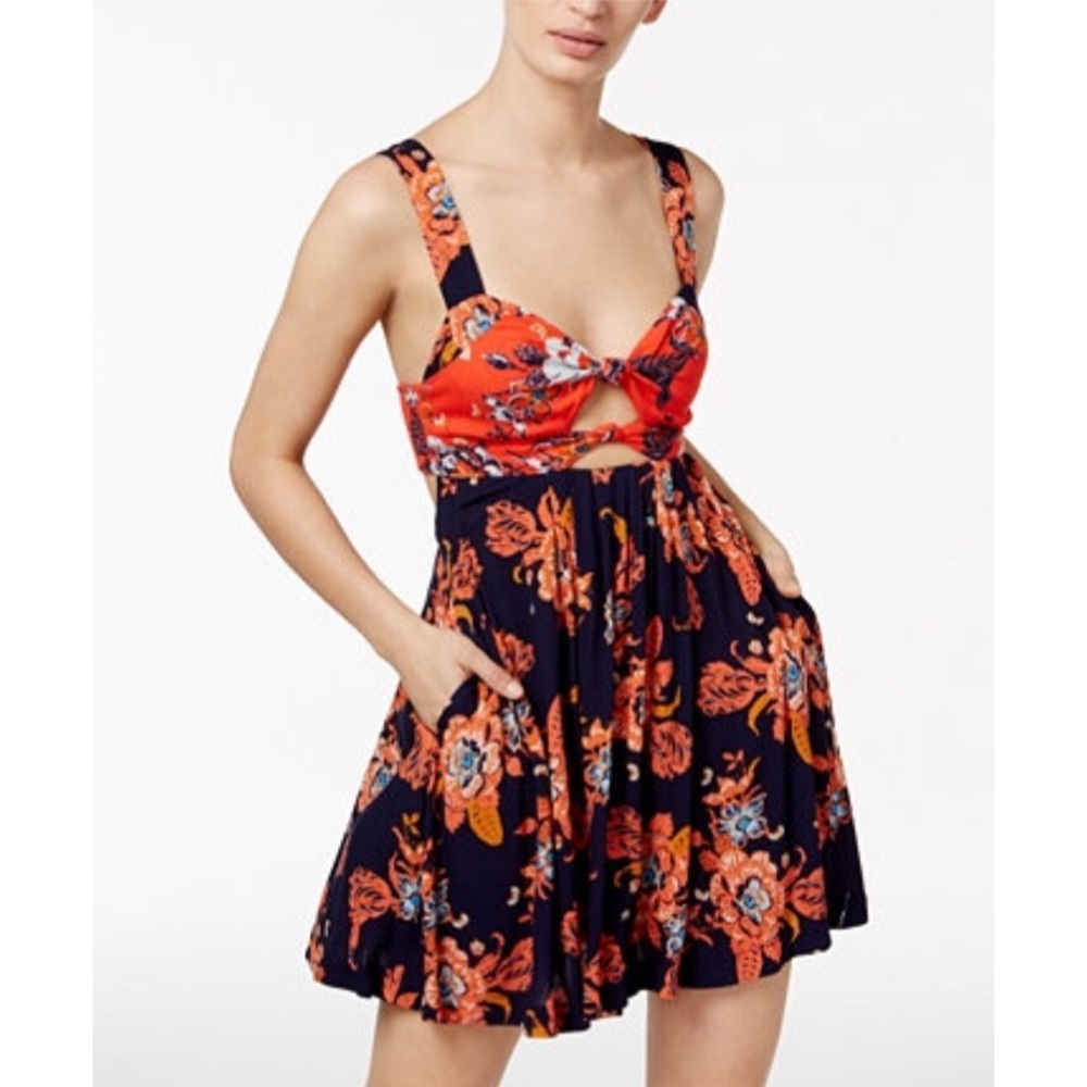 Free People Printed Bandeau Mini Dress