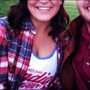 Lucky Brand Baseball Style Indian Motorcycle Tee