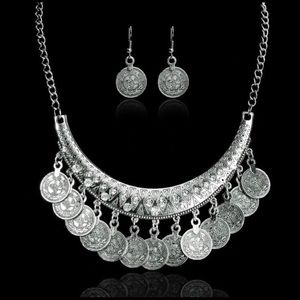 Silver necklace and earrings