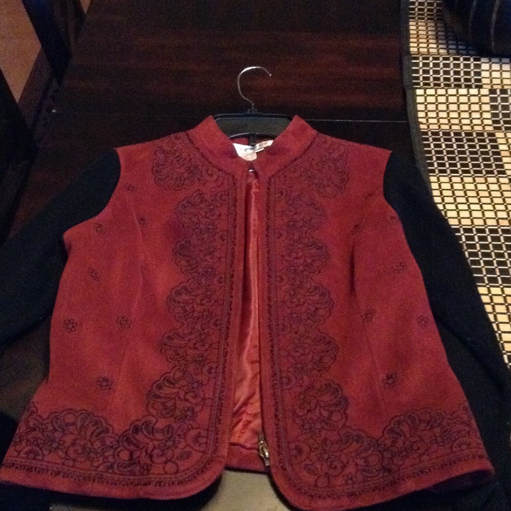 Cold water creek red and black blazer