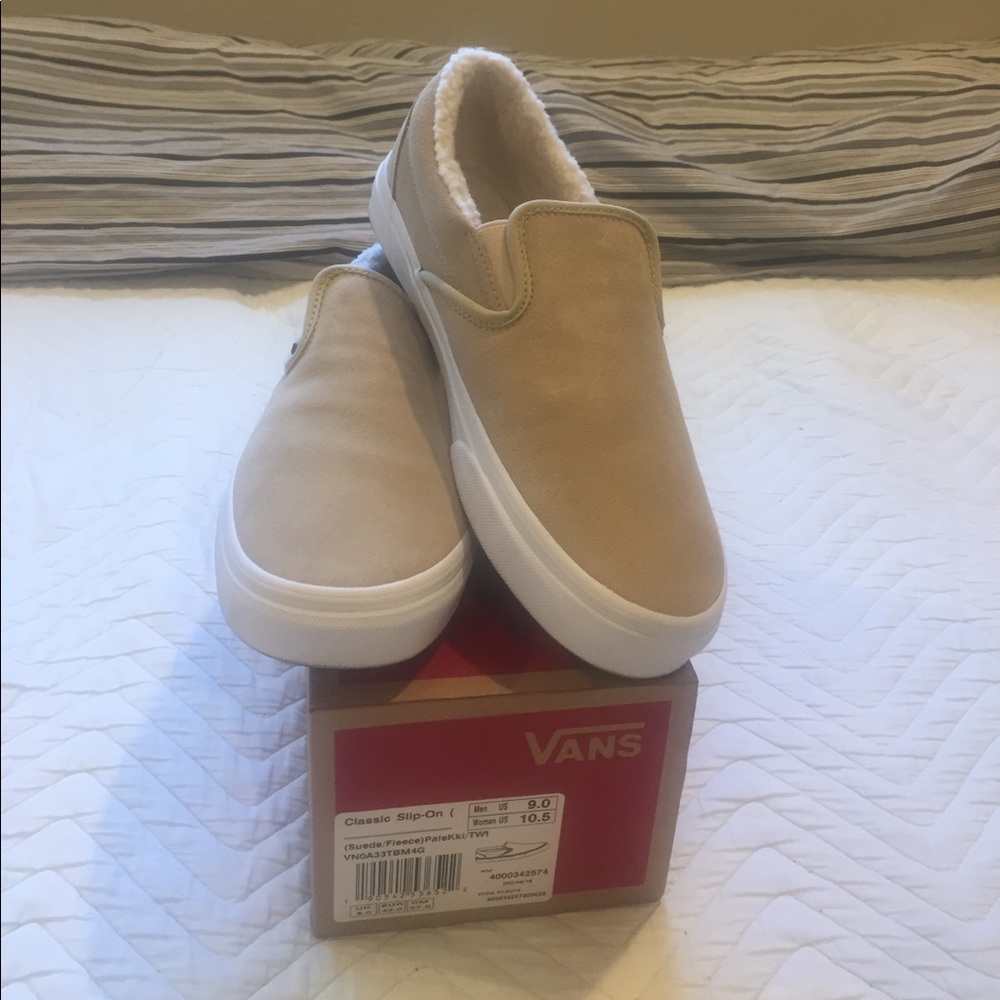 Vans 3M Scotchgard Suede/Fleece Pale Khaki Slip-On