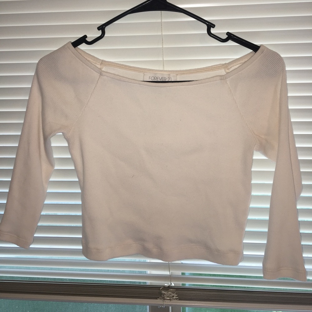 White off shoulder crop