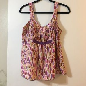 Anna Sui for Anthropologie multi color silk top