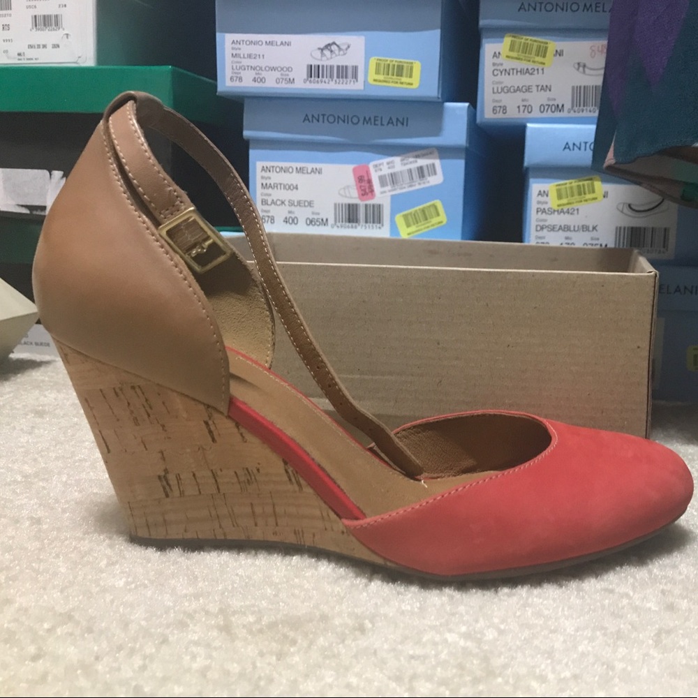 Clarks brand multicolor wedge heel.