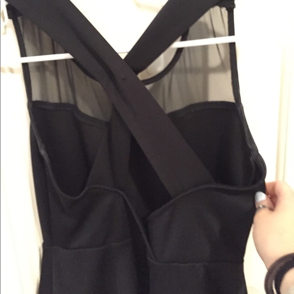 Black fit and flare dress with mesh neckline! - Picture 2 of 2