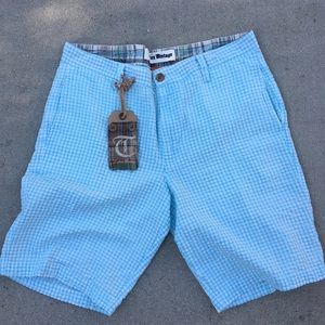 Tailor Vintage Men's Blue / White Gingham Shorts