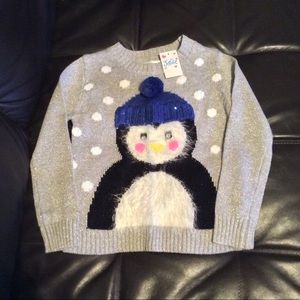 NWT Justice Fuzzy Penguin Sweater Size 5