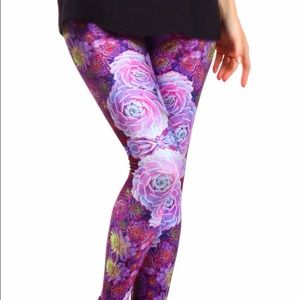 Poprageous Purple Succulent Leggings