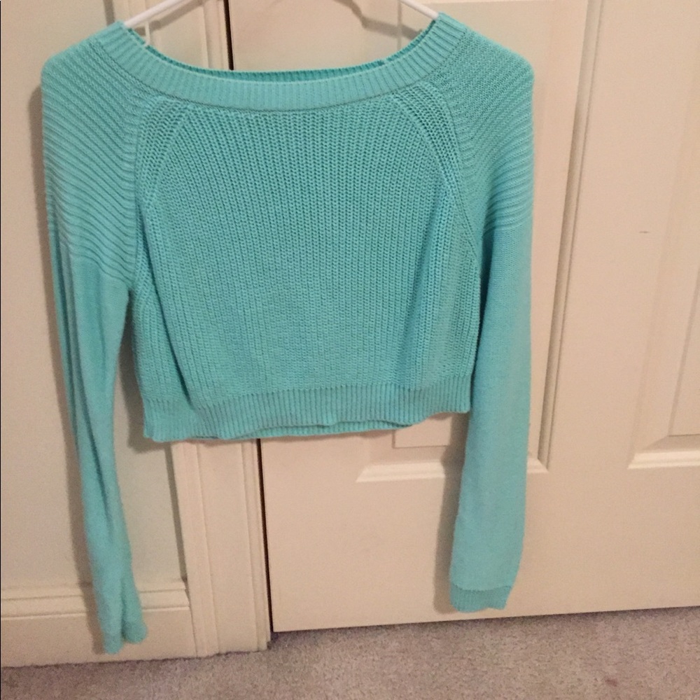 Mint cropped sweater