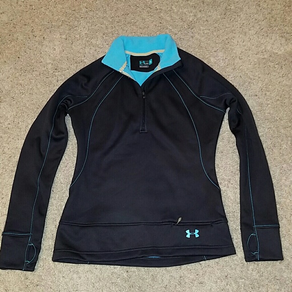 Under Armour Tops - Under Armor 1/4 zip black sweatshirt size small