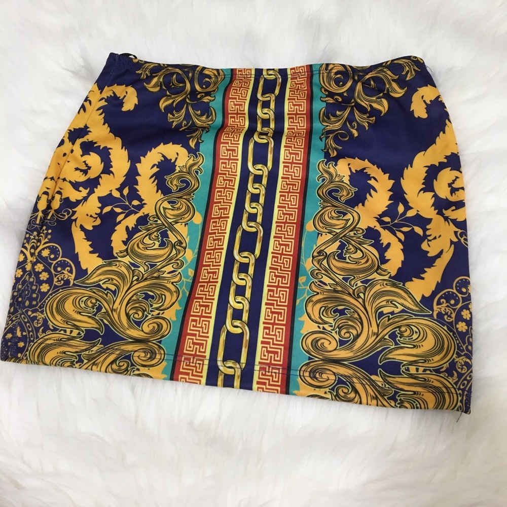 Gold and blue skirt