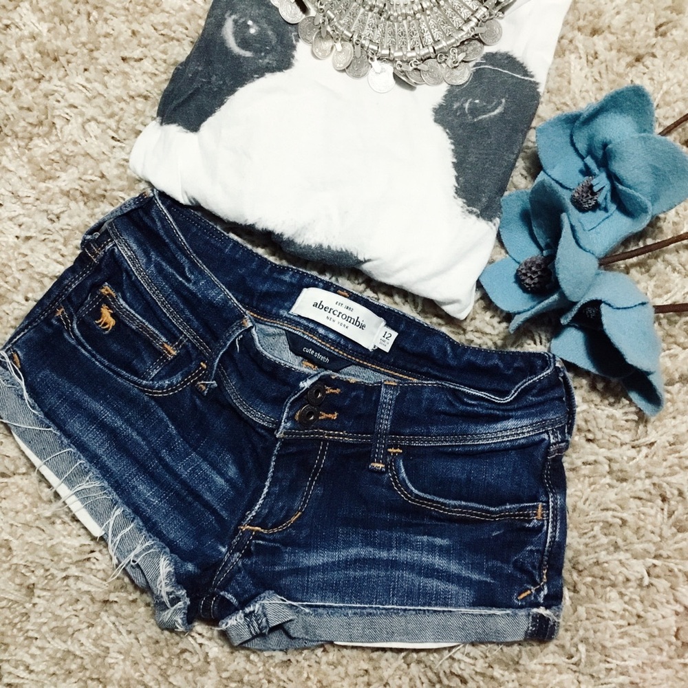 Abercrombie Kids Stretch Jean Cut-Off Shorts ☀️