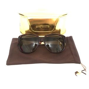 Tory Burch tortoise shell and gold sunglasses