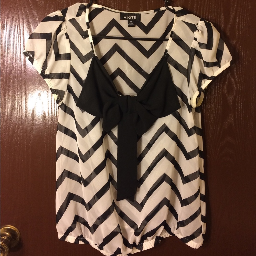 Black bowed blouse