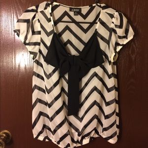Black bowed blouse