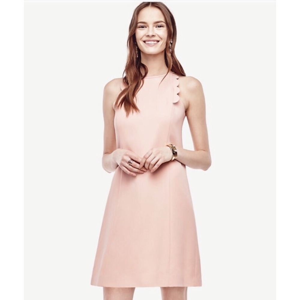 Ann Taylor Scalloped shift dress 10