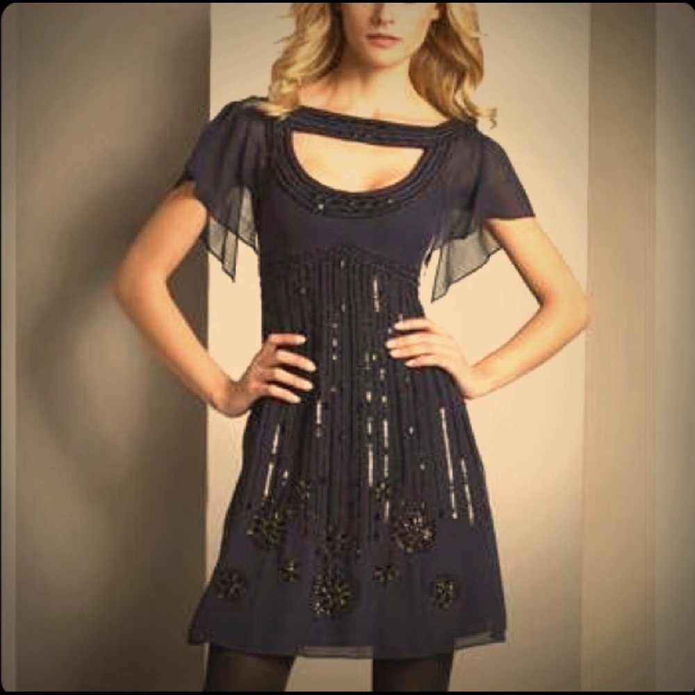 HOT: Nanette Lepore Black Silk Beaded Dress