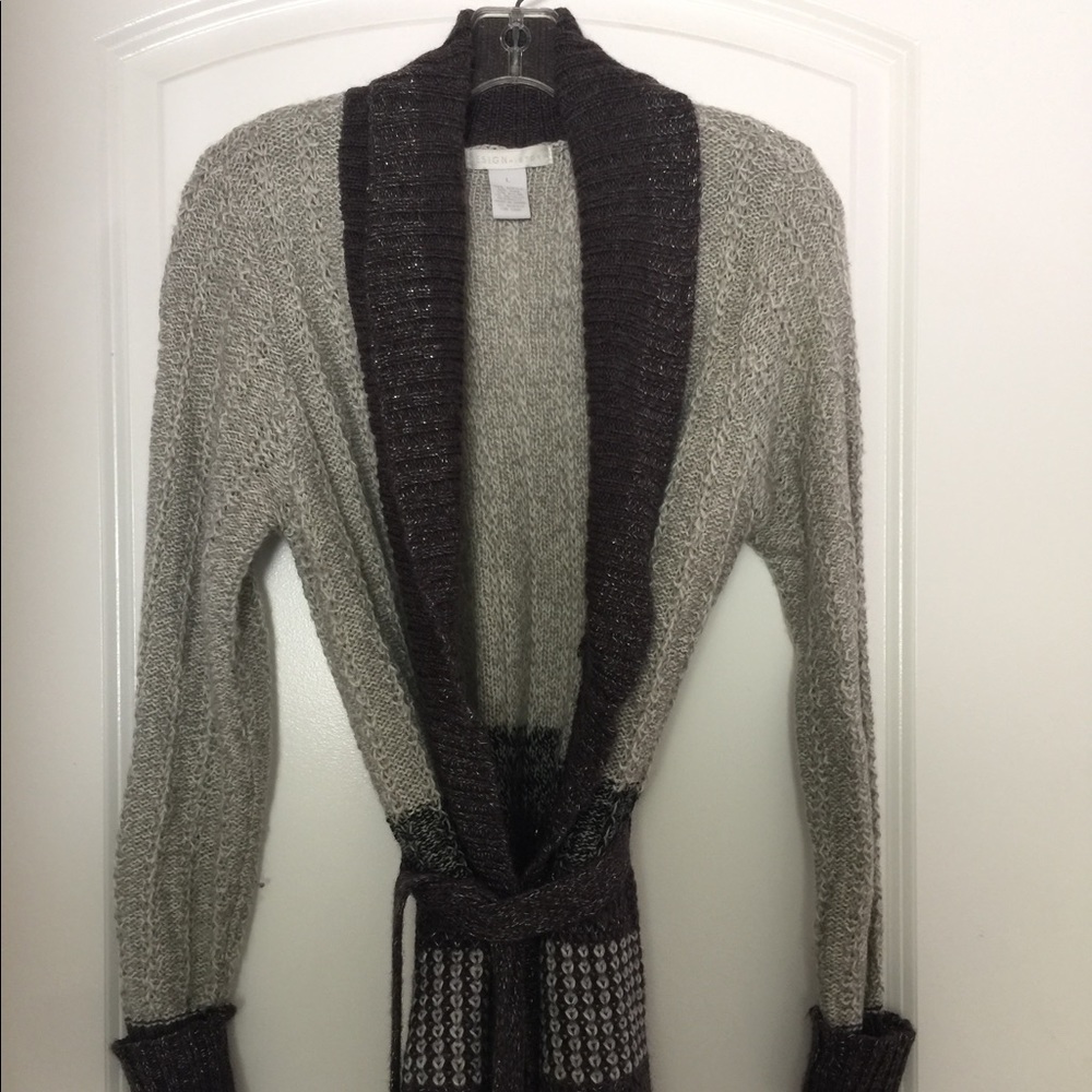 Design History belted long cardigan