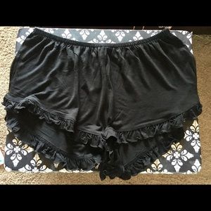 Black Ruffle Shorts