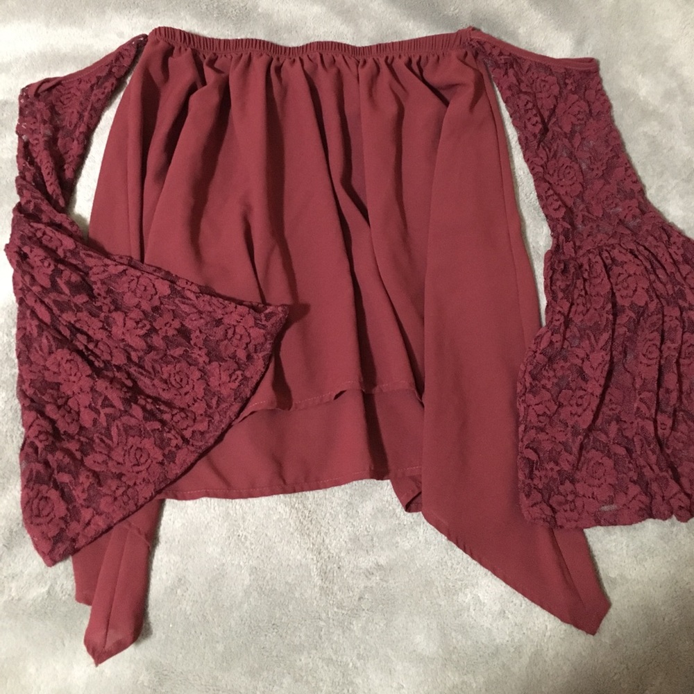 Off The Shoulder Burgundy Top