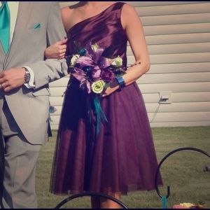 Bill Levkoff tulle midi dress size 4 purple