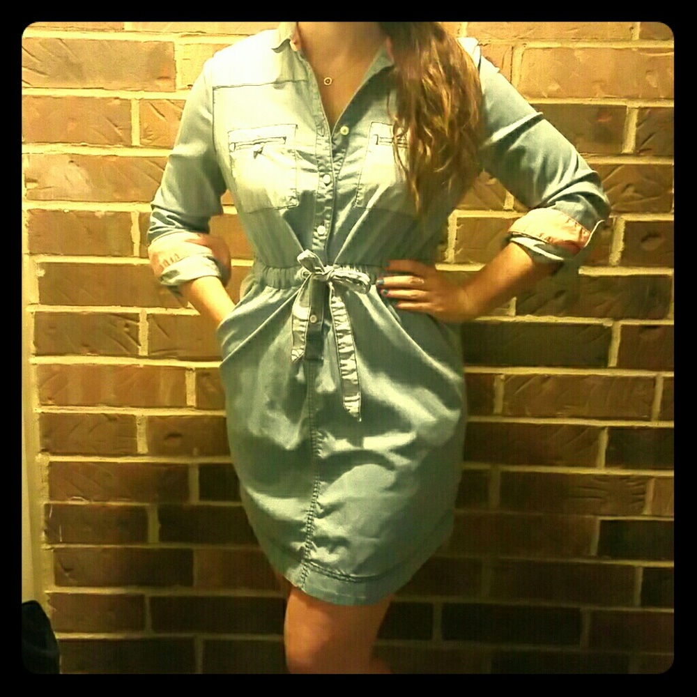 Chambray shirt dress