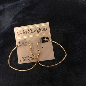 Gold Heart Shape Hoop Earrings