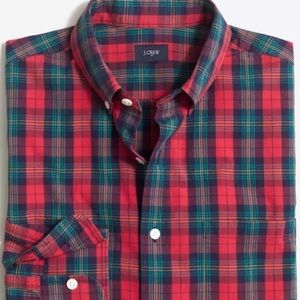 J Crew Plaid Washed Shirt F7668 Size Medium NWT