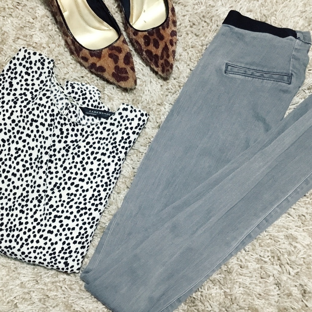 HELMUT LANG Skinny Denim Leggings in Grey Rinse ✨