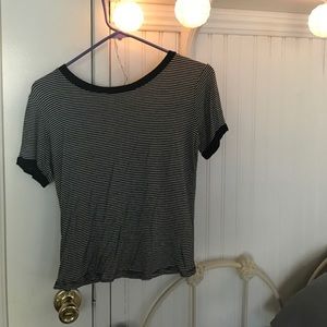 black and white stripe tee