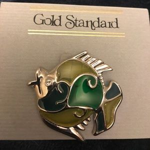 Yellow & Green Fish Pin