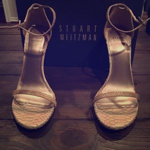 Stuart Weitzman Nudist soy tipped python worn 1