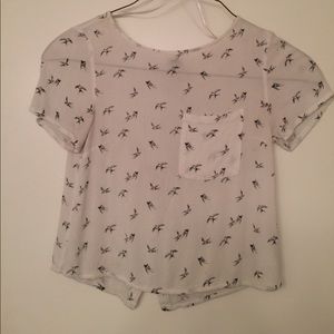 Crop top with abstract birds