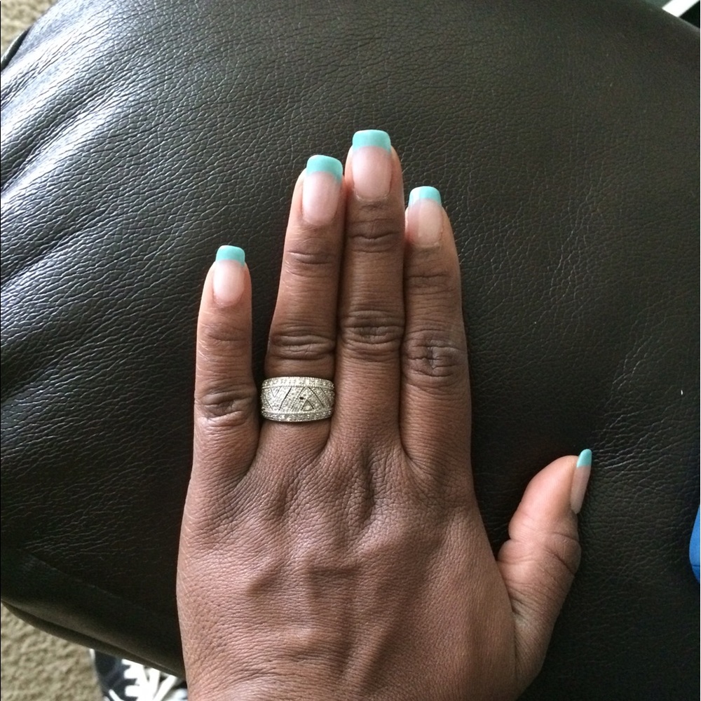 Silver Cocktail Ring with crystals