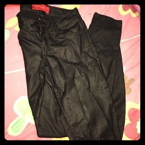Akira leather black jeans