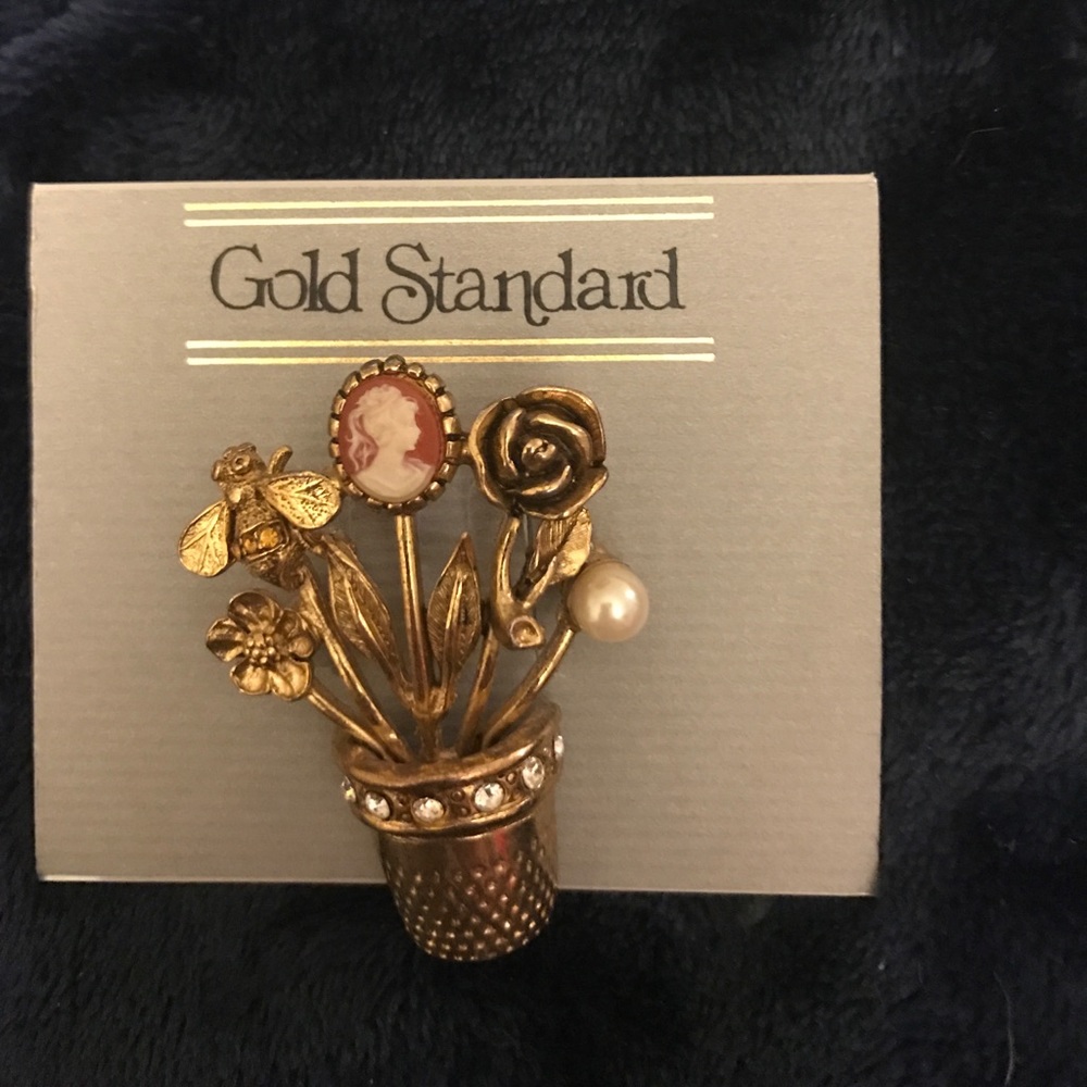 Gold Bouquet Pin
