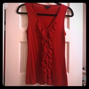 Banana Republic Factory Red Ruffle Sleeveless Top