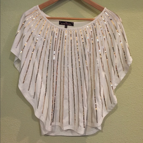 Sparkly sequined white top - Picture 1 of 1